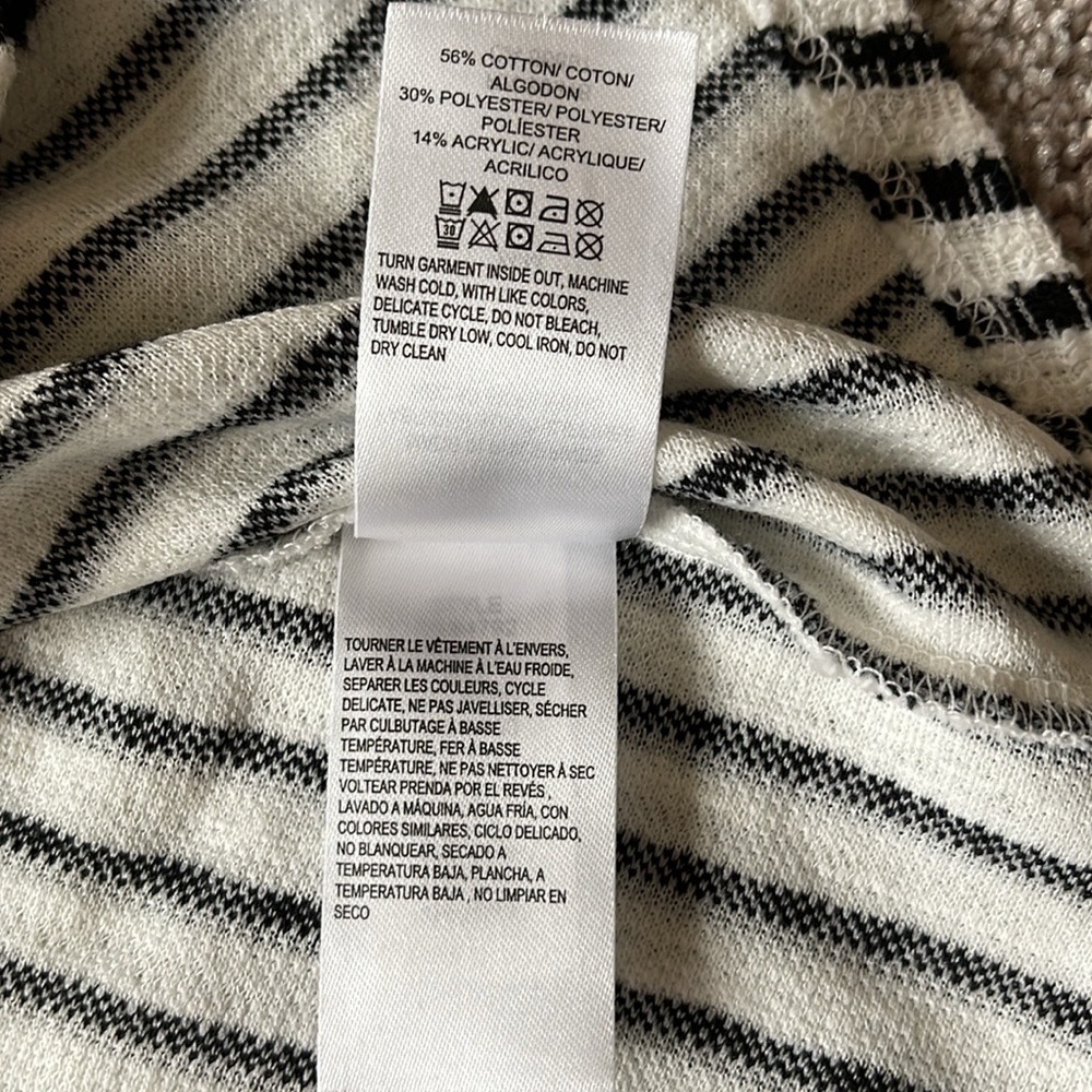 Lucky Brand EST 1990 Tank Top White/Black Stripe Cotton Blend Size Medium - Picture 11 of 11